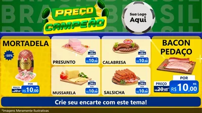 Modelo de TV para TV Horizontal com o tema Preço Campeão - Copa para Frios e Laticínios