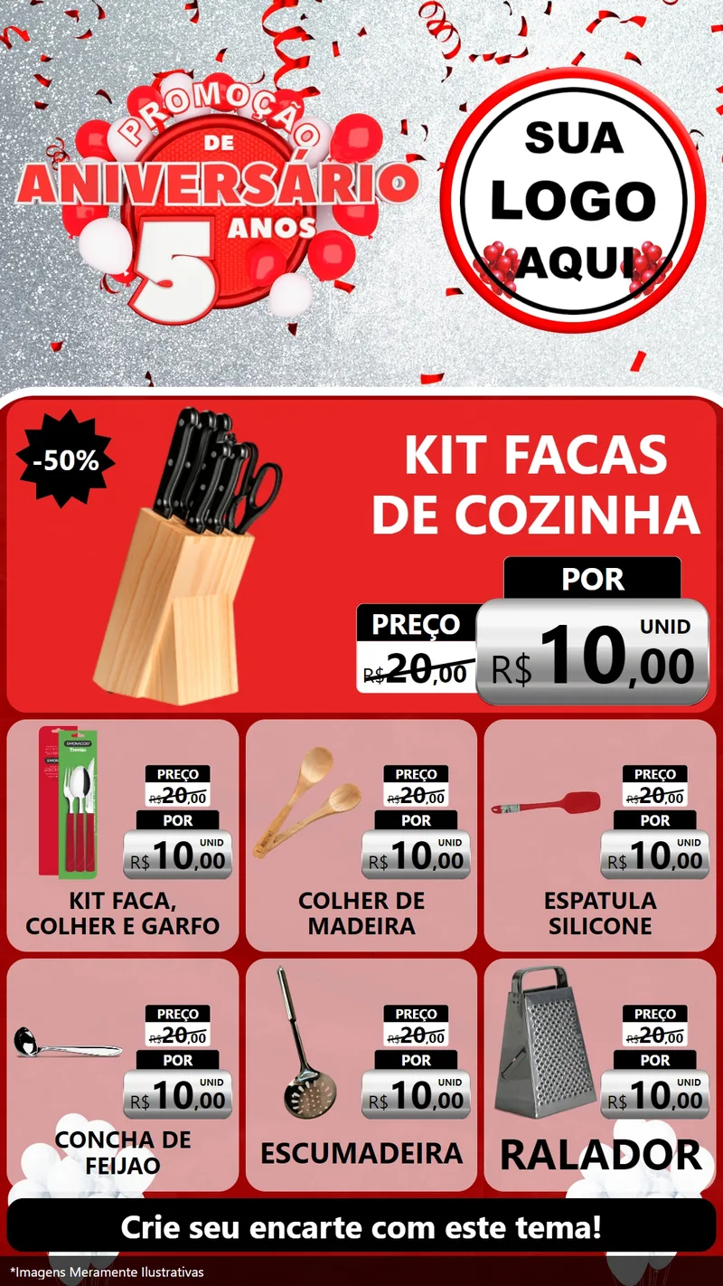 Modelo de Rede Social para Stories com o tema Promoção de Aniversário - 5 Anos para Utilidades Domésticas