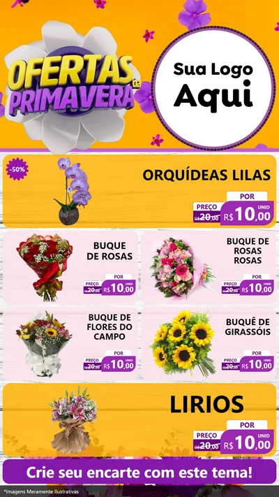 Modelo de TV para TV Vertical com o tema Ofertas Da Primavera para Floricultura e jardim