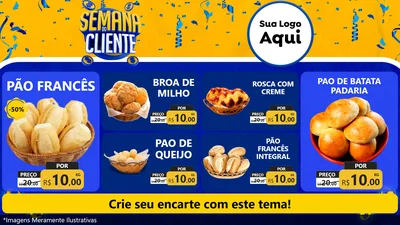Modelo de TV para TV Horizontal com o tema Semana do Cliente para Padaria