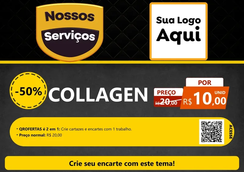 Modelo de Cartaz para Cartaz A4 Horizontal com o tema Nossos Serviços para Suplementos alimentares