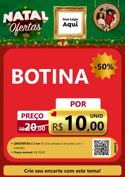 Modelo de Cartaz para Cartaz A4 Vertical com o tema Natal de Ofertas para Agropecuária
