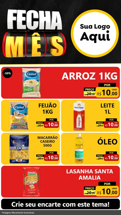 Modelo de TV para TV Vertical com o tema Fecha Mês para Supermercado
