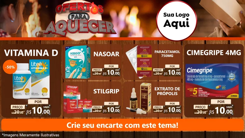 Modelo de TV para TV Horizontal com o tema Ofertas Para Aquecer para Farmácia