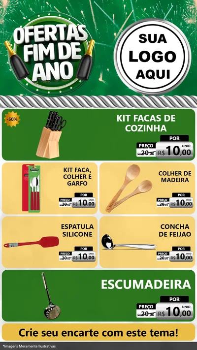 Modelo de TV para TV Vertical com o tema Ofertas Fim de Ano para Utilidades Domésticas