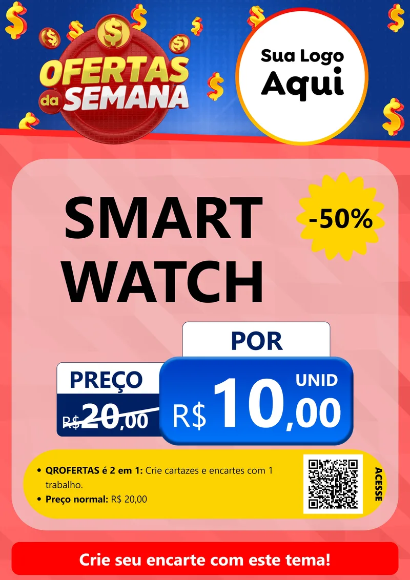 Modelo de Cartaz para Cartaz A4 Vertical com o tema Ofertas Da Semana para Informática