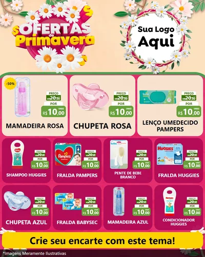 Modelo de Rede Social para Feed Instagram com o tema Ofertas de Primavera para Bebês