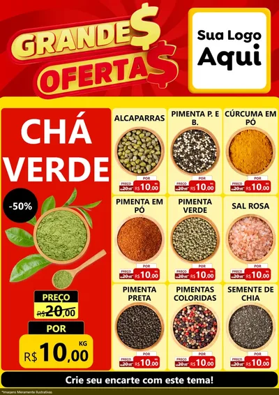 Modelo de Encarte para Encarte A4 Vertical com o tema Grandes Ofertas para Produtos Naturais