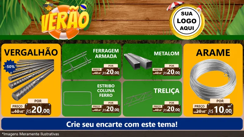 Modelo de TV para TV Horizontal com o tema Verão para Ferragens