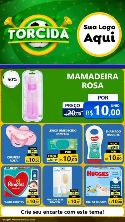 Modelo de Rede Social para Stories com o tema Torcida para Bebês