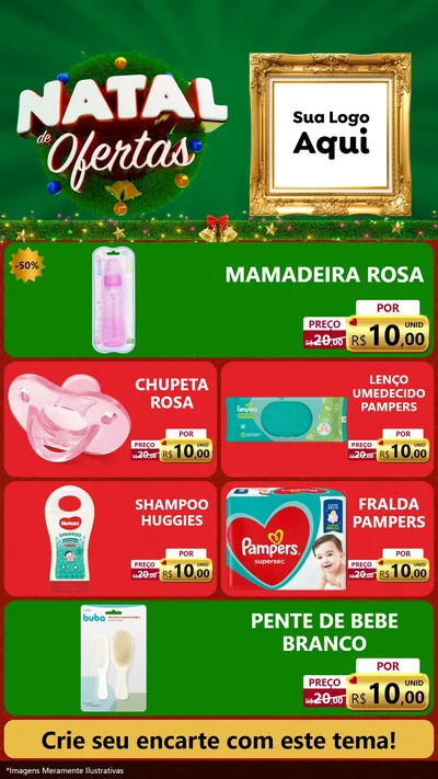 Modelo de TV para TV Vertical com o tema Natal de Ofertas para Bebês