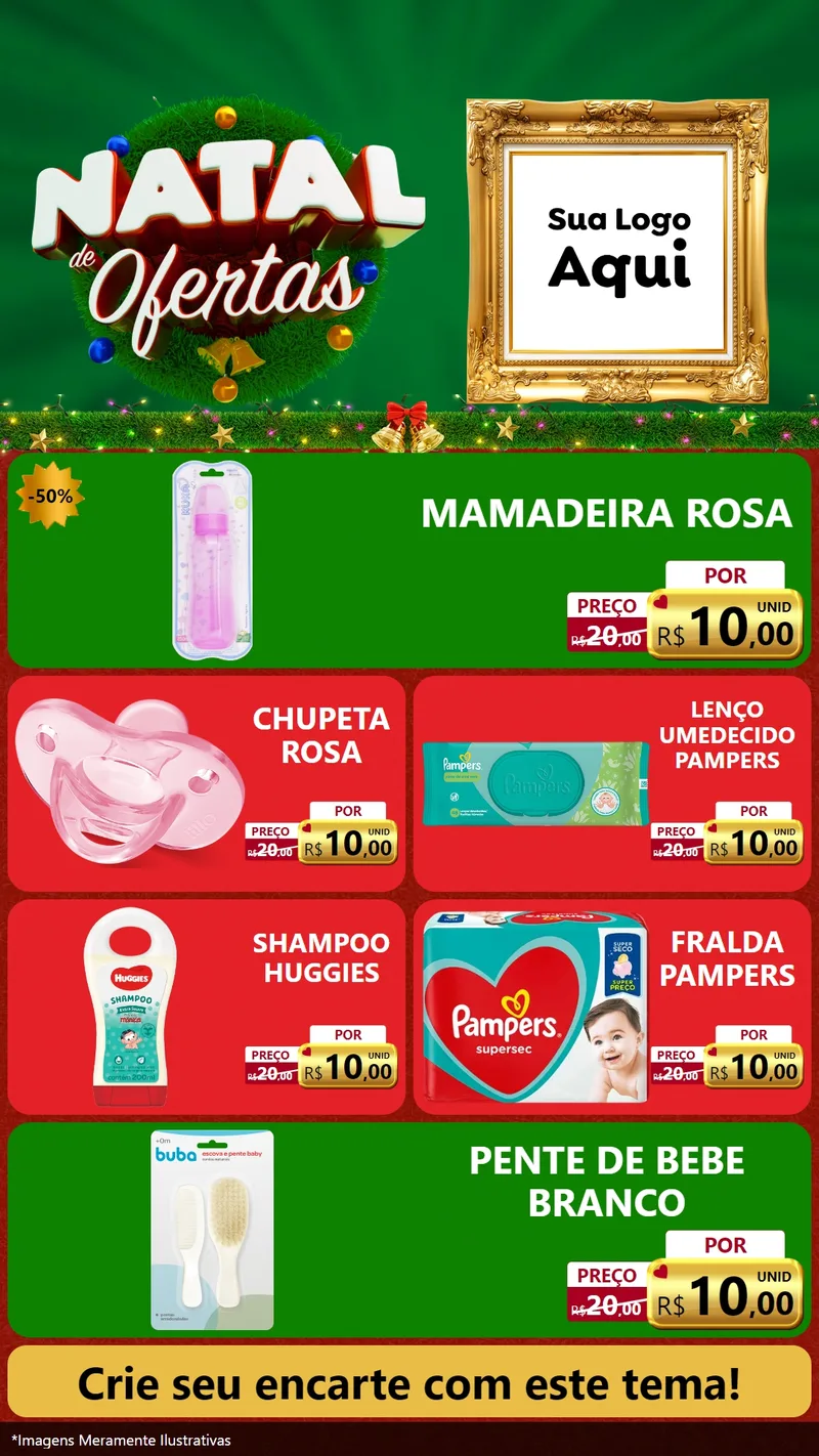 Modelo de TV para TV Vertical com o tema Natal de Ofertas para Bebês