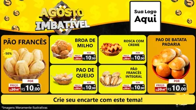 Modelo de TV para TV Horizontal com o tema Agosto Imbatível para Padaria