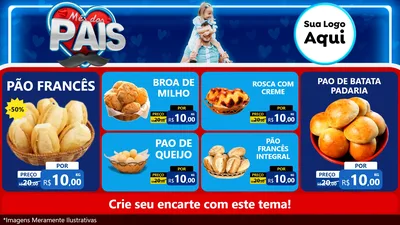 Modelo de TV para TV Horizontal com o tema Mês Dos Pais para Padaria
