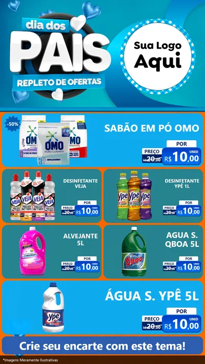 Modelo de TV para TV Vertical com o tema Dia Dos Pais Repleto de Ofertas para Produtos de Limpeza
