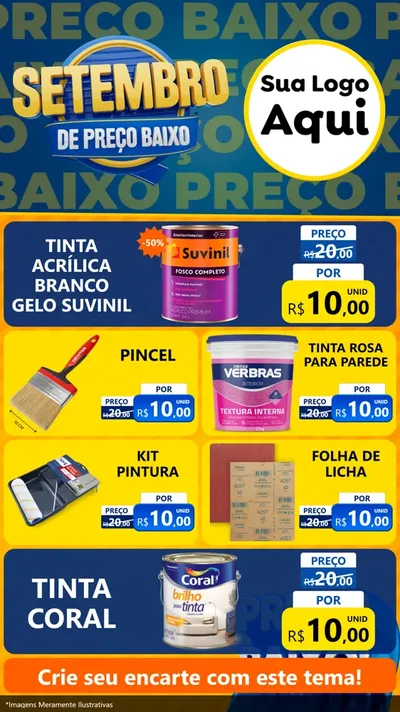 Modelo de TV para TV Vertical com o tema Setembro De Preço Baixo para Tintas e Ferramentas