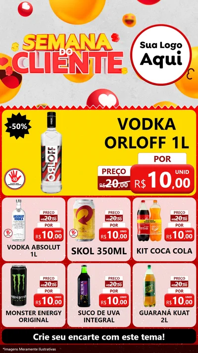 Modelo de Rede Social para Stories com o tema Semana do Cliente para Distribuidora de bebidas