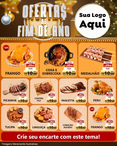 Modelo de Rede Social para Feed Instagram com o tema Ofertas de Fim de Ano para Assados
