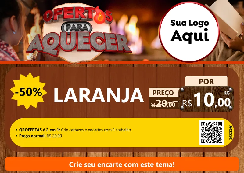 Modelo de Cartaz para Cartaz A4 Horizontal com o tema Ofertas Para Aquecer para Hortifrúti