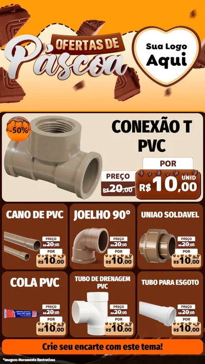 Modelo de Rede Social para Stories com o tema Ofertas de Páscoa para Tubos e conexões