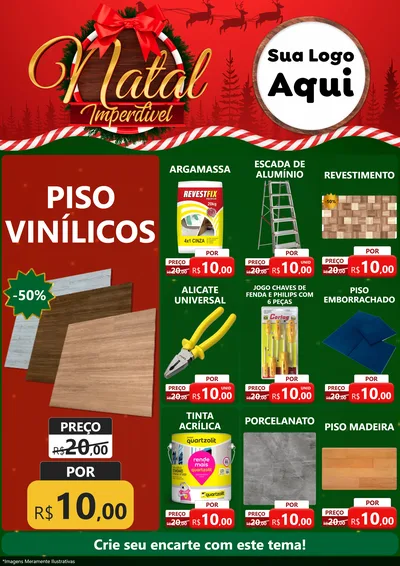 Modelo de Encarte para Encarte A4 Vertical com o tema Natal Imperdível para Material para Construção