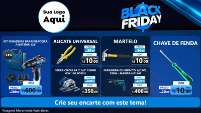 Modelo de TV para TV Horizontal com o tema Black Friday para Maquinas e Ferramentas