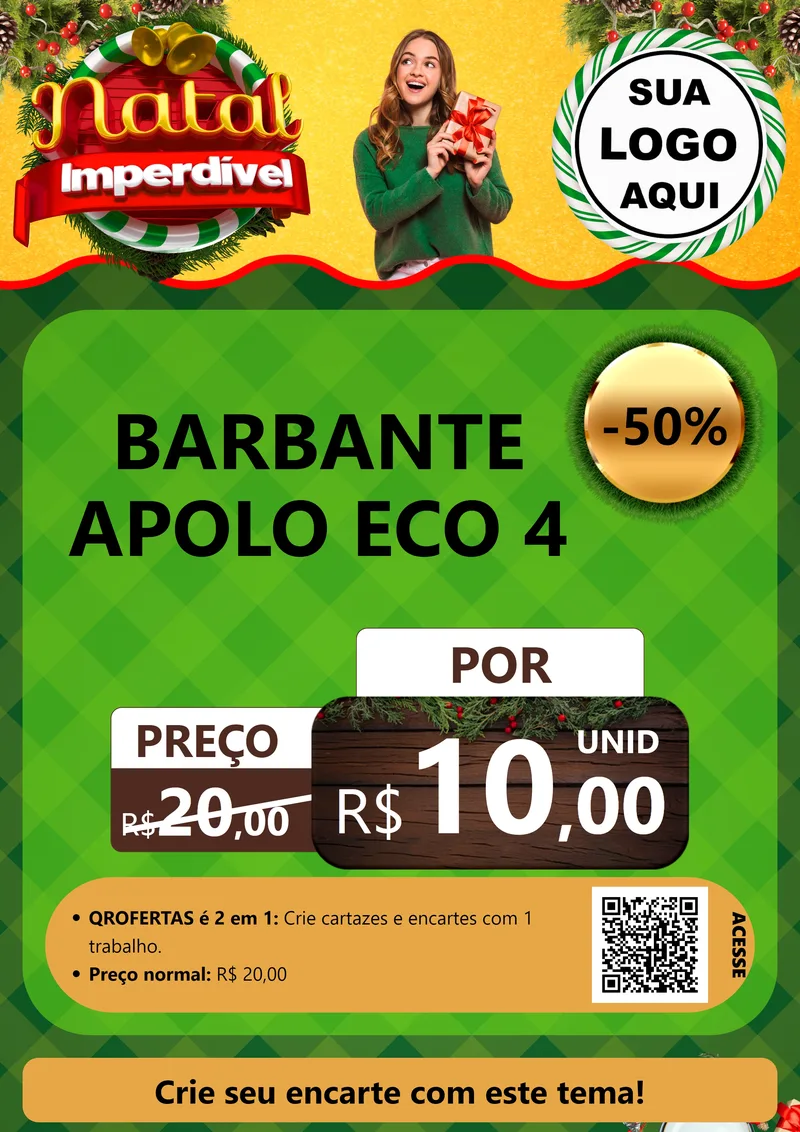 Modelo de Cartaz para Cartaz A4 Vertical com o tema Natal Imperdível para Armarinho e Aviamentos