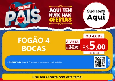 Modelo de Cartaz para Cartaz A4 Horizontal com o tema Dia dos Pais para Móveis e Eletro