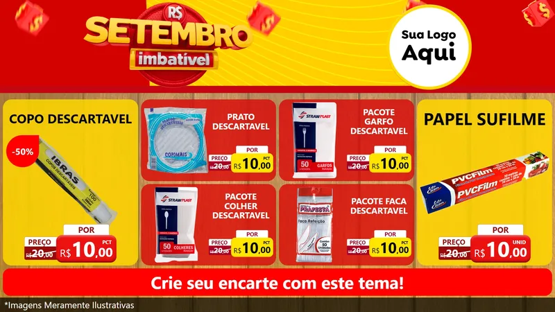Modelo de TV para TV Horizontal com o tema Setembro Imbatível para Embalagens