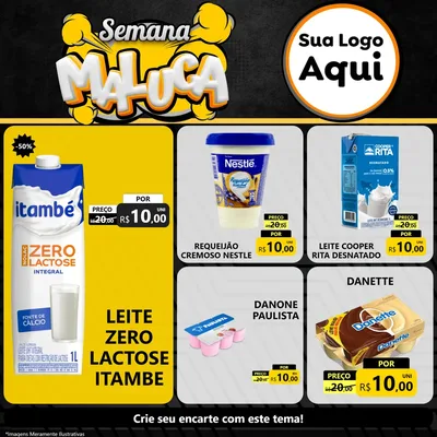 Modelo de Rede Social para Feed Facebook com o tema Semana Maluca para Frios e Laticínios