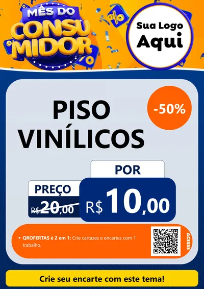 Modelo de Cartaz para Cartaz A4 Vertical com o tema Mês do Consumidor para Material para Construção