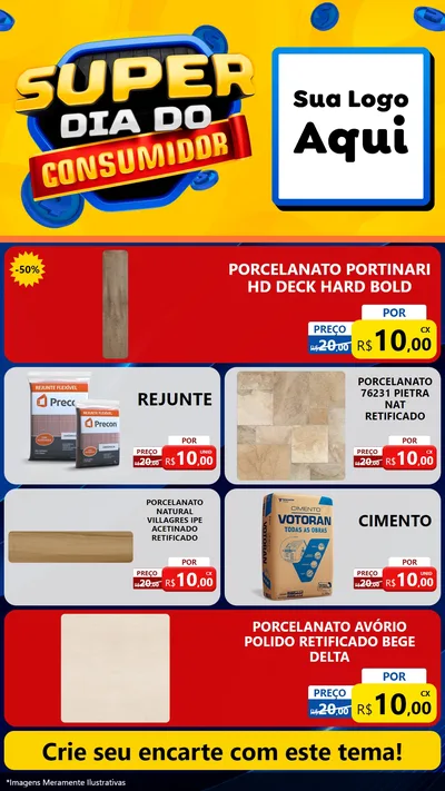 Modelo de TV para TV Vertical com o tema Super Dia do Consumidor para Pisos e revestimentos