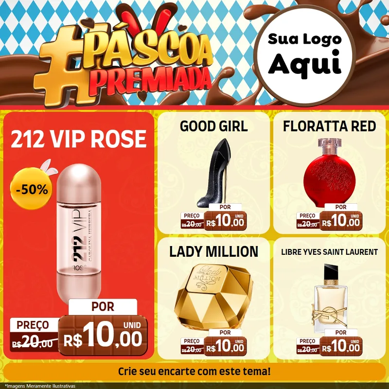 Modelo de Rede Social para Feed Facebook com o tema Páscoa Premiada para Perfumes