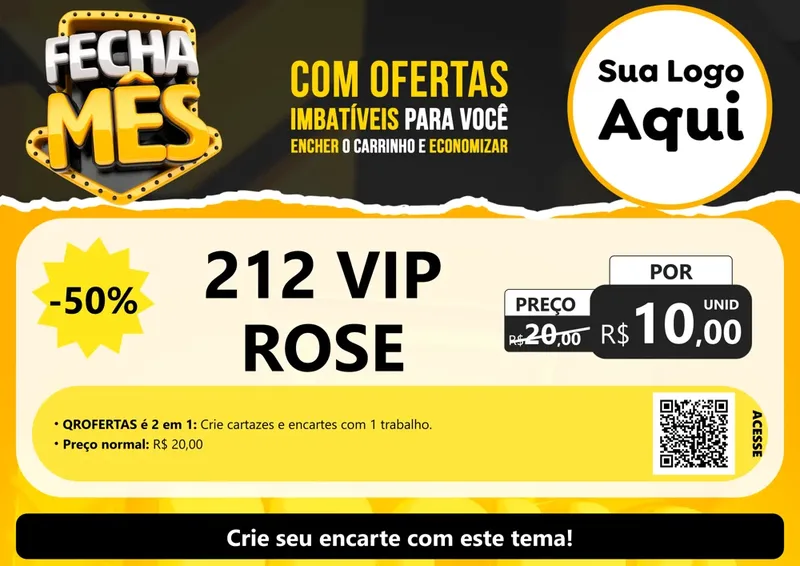 Modelo de Cartaz para Cartaz A4 Horizontal com o tema Fecha Mês para Perfumes