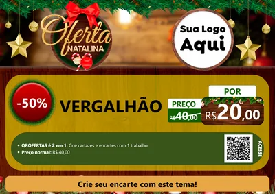Modelo de Cartaz para Cartaz A4 Horizontal com o tema Ofertas Natalina para Ferragens