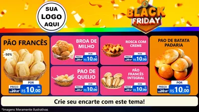 Modelo de TV para TV Horizontal com o tema Black Friday para Padaria