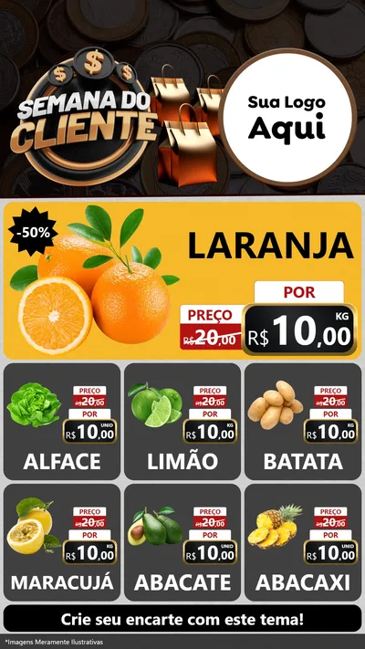 Modelo de Rede Social para Stories com o tema Semana do Cliente para Hortifrúti