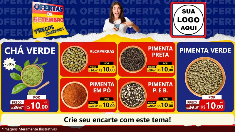 Modelo de TV para TV Horizontal com o tema Ofertas de Setembro - Preços Incríveis para Produtos Naturais