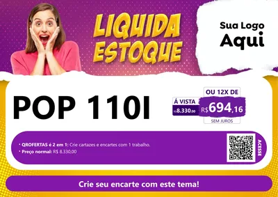 Modelo de Cartaz para Cartaz A4 Horizontal com o tema Liquida estoque para Concessionaria de Motos