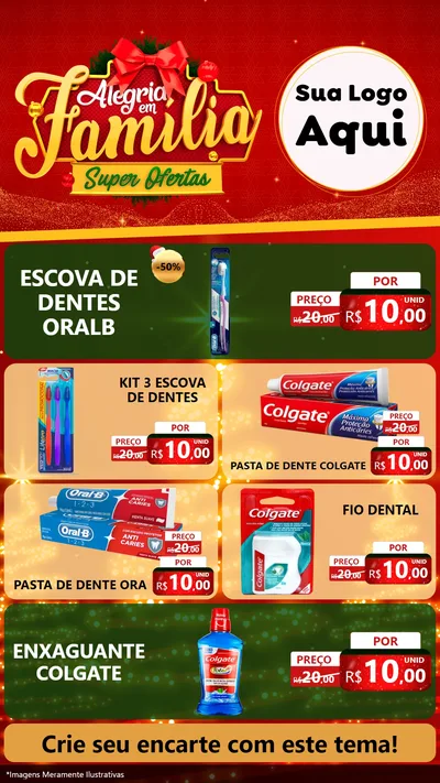 Modelo de TV para TV Vertical com o tema Alegria em Família Super Ofertas - Natal para Higiene Pessoal