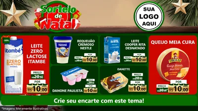 Modelo de TV para TV Horizontal com o tema Sorteio de Natal para Frios e Laticínios