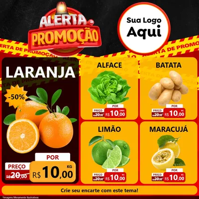 Modelo de Rede Social para Feed Facebook com o tema Alerta de Promoção para Hortifrúti