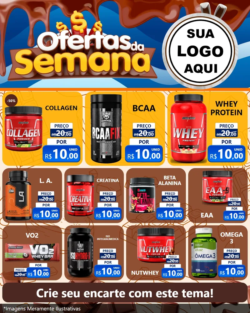 Modelo de Rede Social para Feed Instagram com o tema Ofertas da Semana - Páscoa para Suplementos alimentares