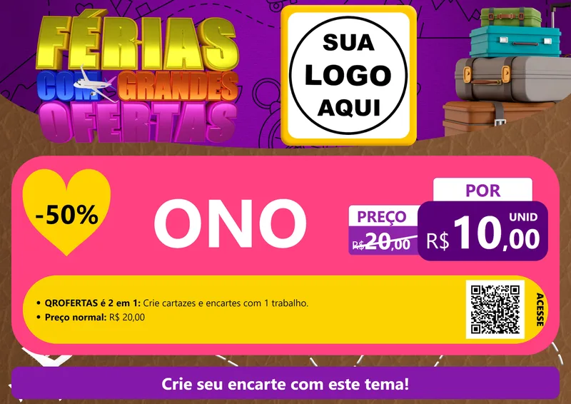Modelo de Cartaz para Cartaz A4 Horizontal com o tema Férias com Grandes Ofertas para Óticas