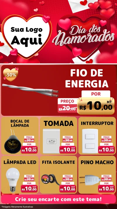 Modelo de Rede Social para Stories com o tema Dia Dos Namorados para Materiais Elétricos