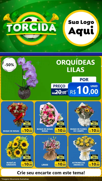 Modelo de Rede Social para Stories com o tema Torcida para Floricultura e jardim