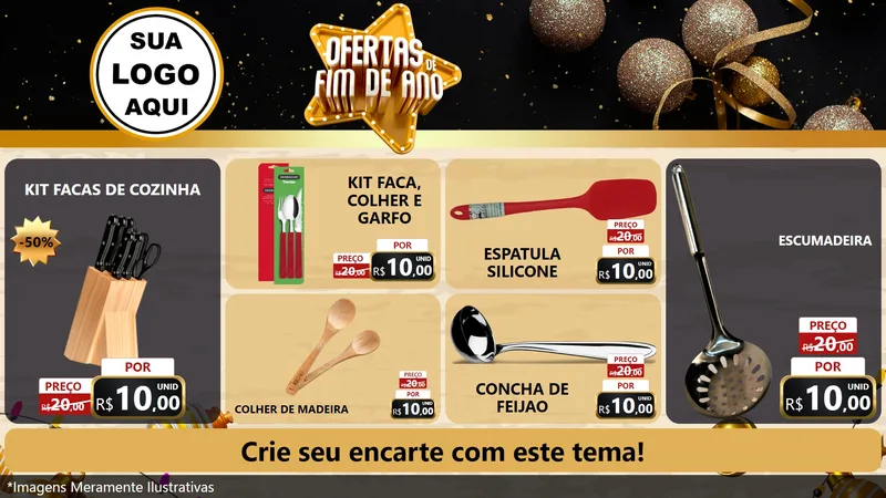 Modelo de TV para TV Horizontal com o tema Ofertas de Fim de Ano para Utilidades Domésticas