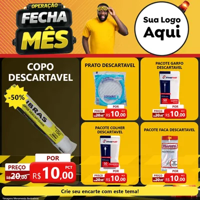 Modelo de Rede Social para Feed Facebook com o tema Operação Fecha Mês para Embalagens