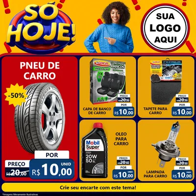 Modelo de Rede Social para Feed Facebook com o tema Só Hoje! para Auto peças