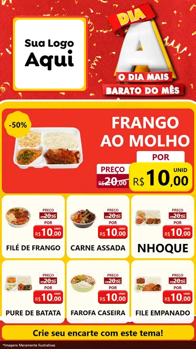 Modelo de Rede Social para Stories com o tema Dia A o Dia Mais Barato do Mês para Restaurante